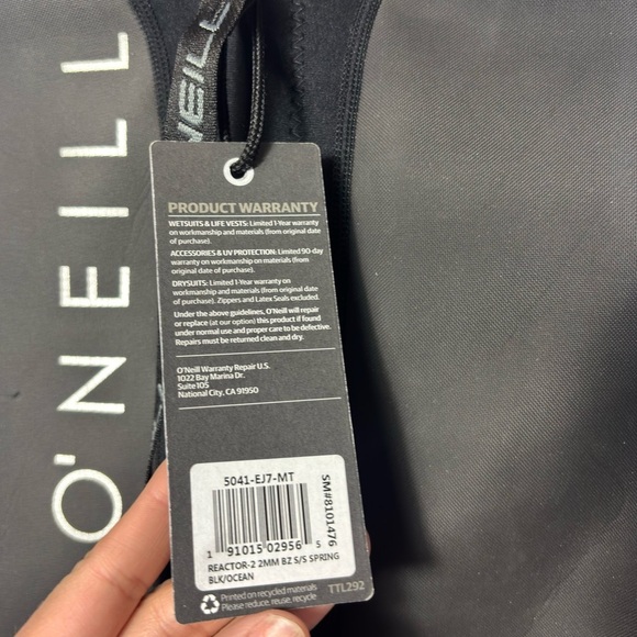 O'NEILL REACTOR-2 2MM BZ S/S SPRING BACK ZIP WETSUIT BLK/OCEAN BRAND NEW - Picture 4 of 7